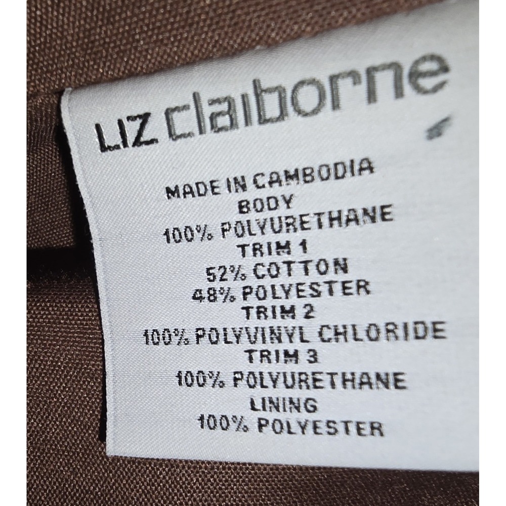 LIZ‎ CLAIBORNE Patchwork Brown Purse -1016 - Picture 7 of 9